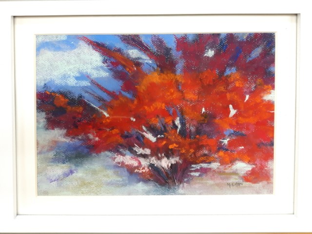 Red Trees - 9×12 - Soft Pastel - $100